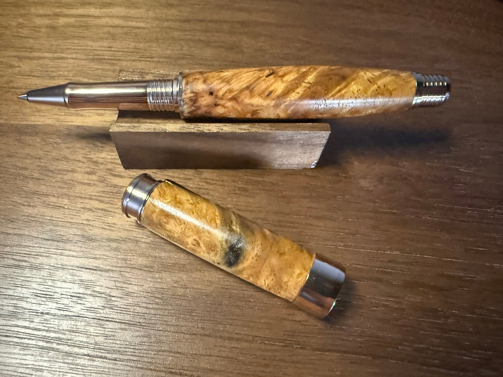 Handcrafted Amboyna Burl Rollerball Pen