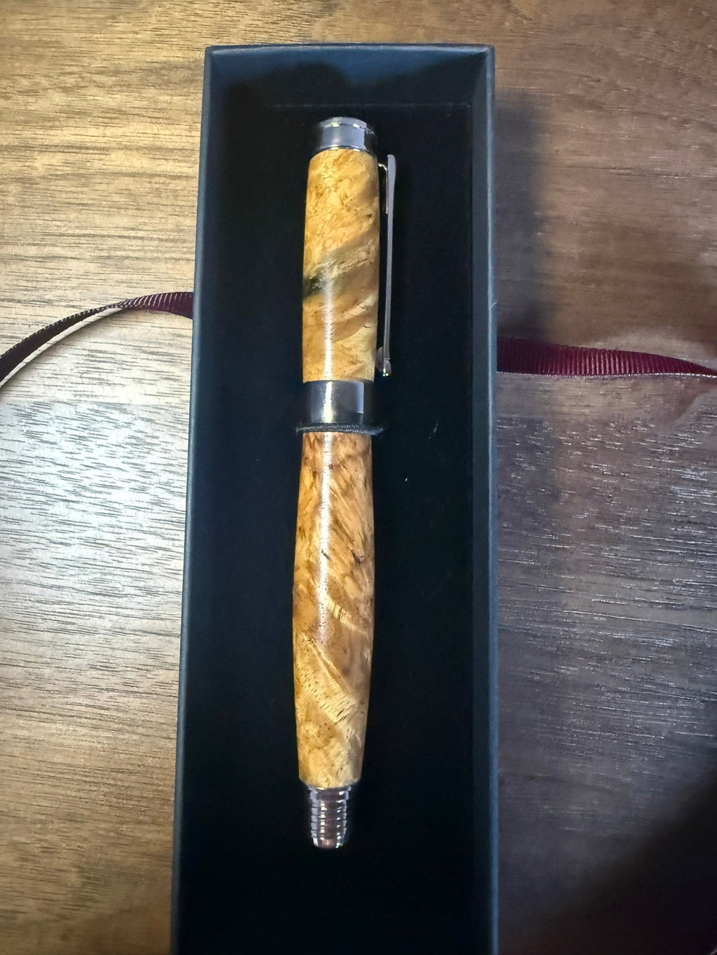 Handcrafted Amboyna Burl Rollerball Pen