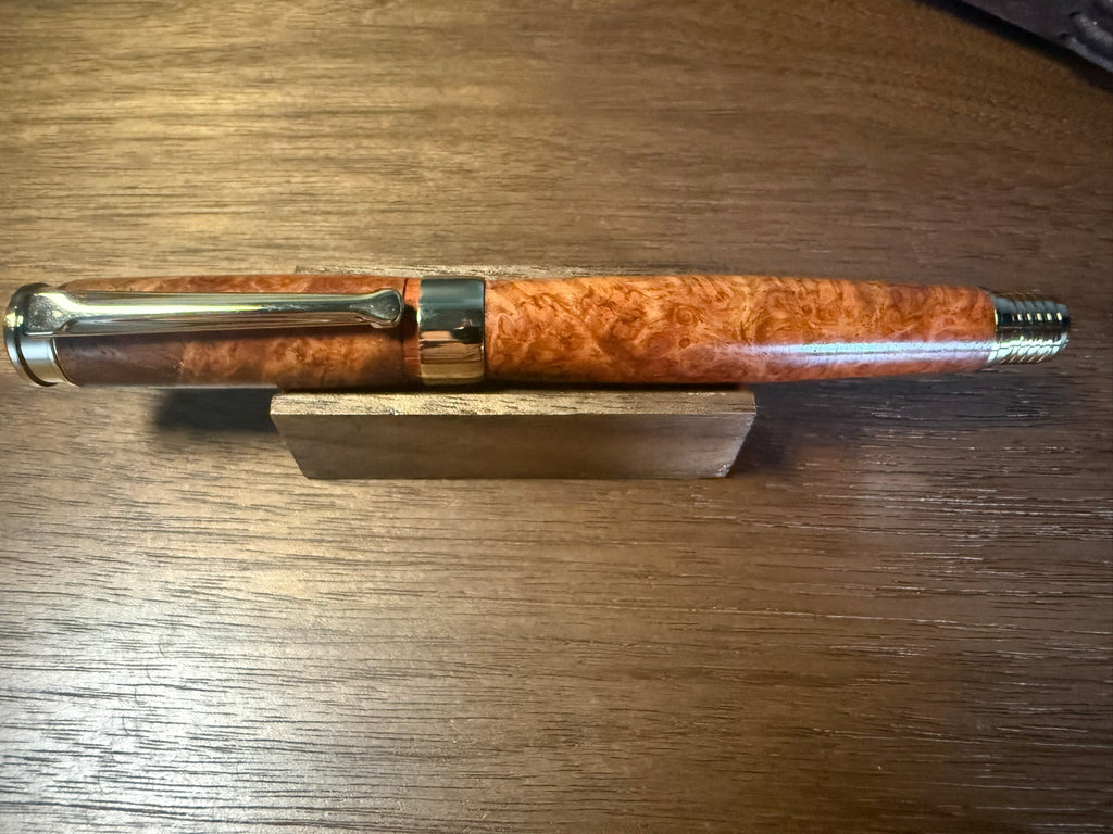 Handcrafted Red Amboyna Burl and Sapele Fountain Pen