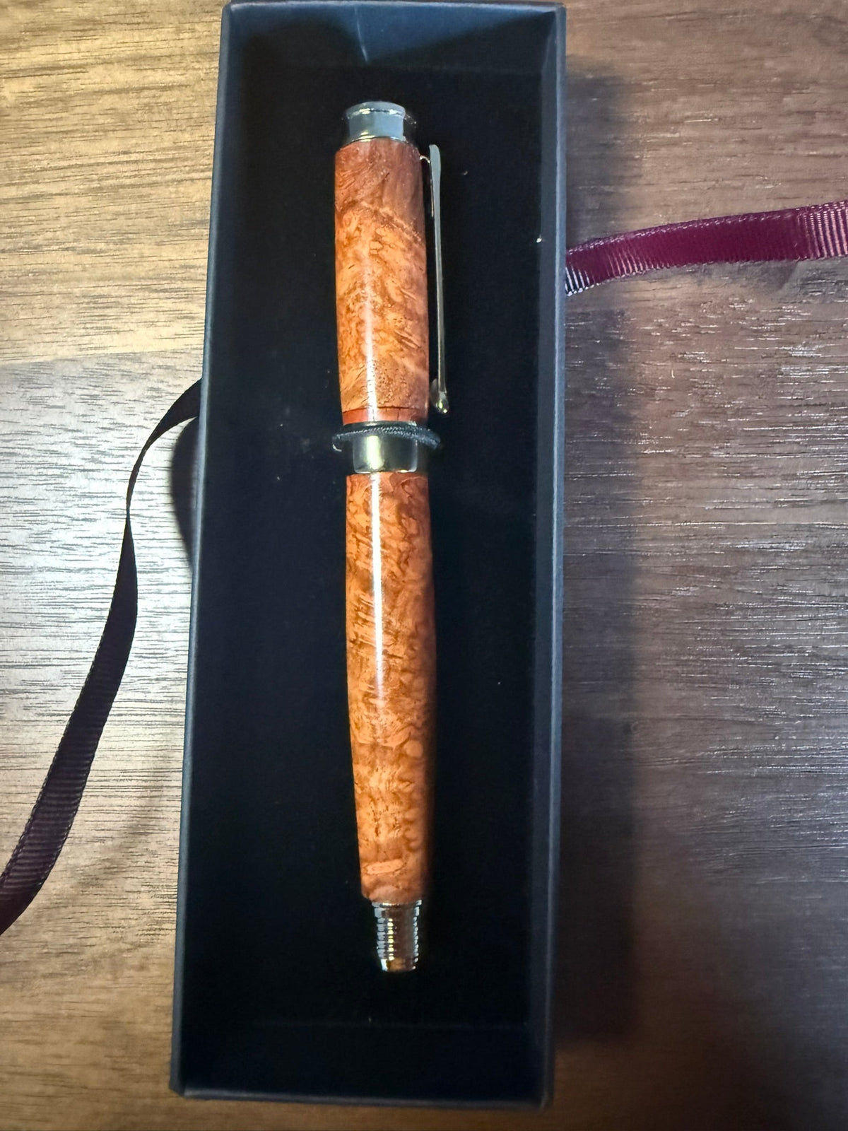 Handcrafted Red Amboyna Burl and Sapele Fountain Pen