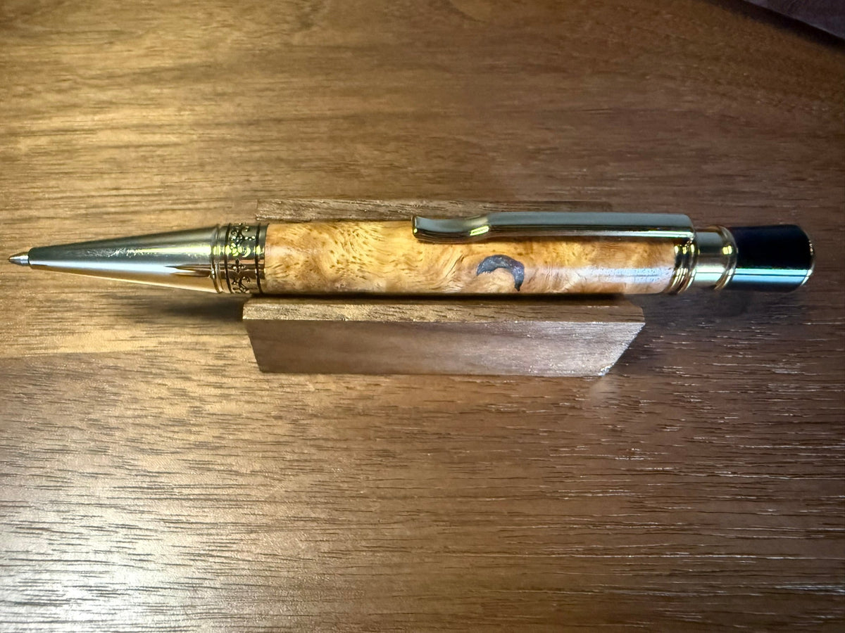 Handcrafted Amboyna Burl Ballpoint Pen