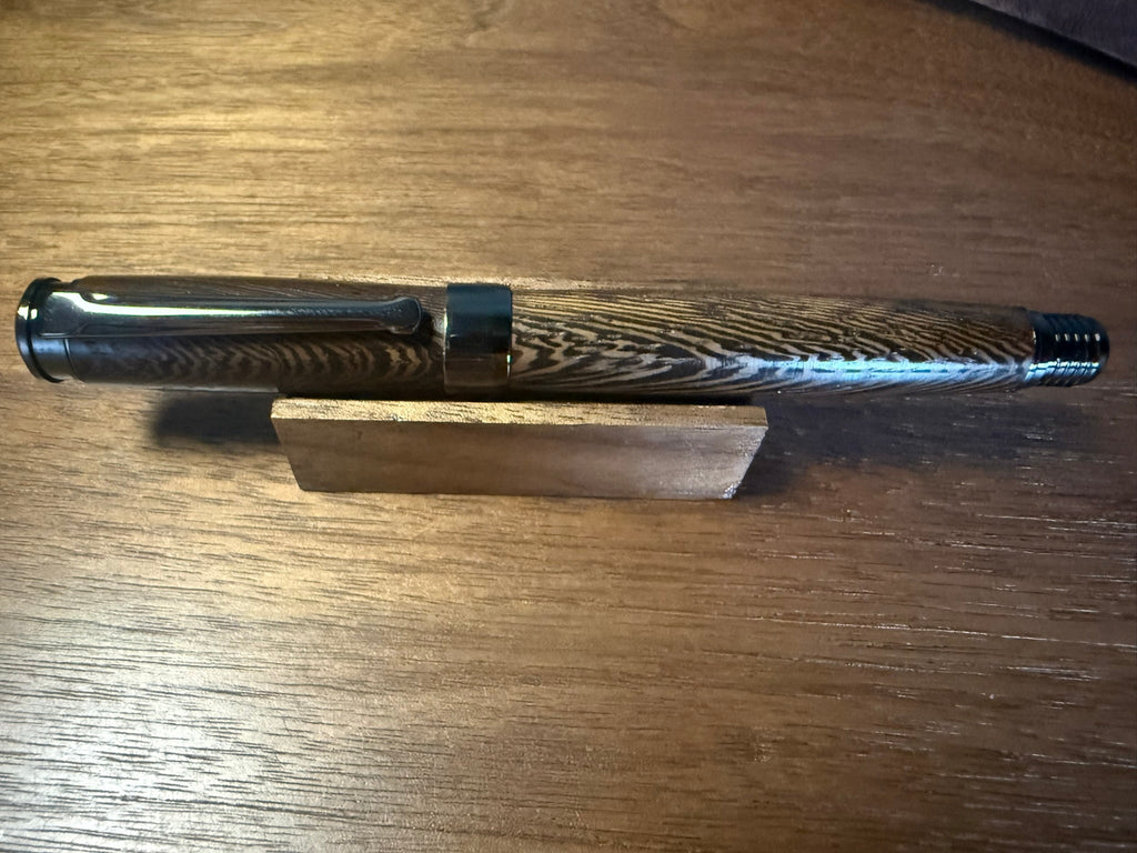 Handmade Wenge Rollerball Pen — Gunmetal