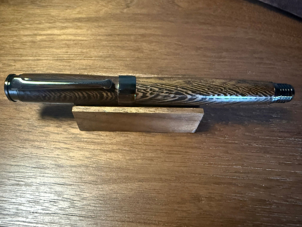 Handmade Wenge Rollerball Pen — Gunmetal