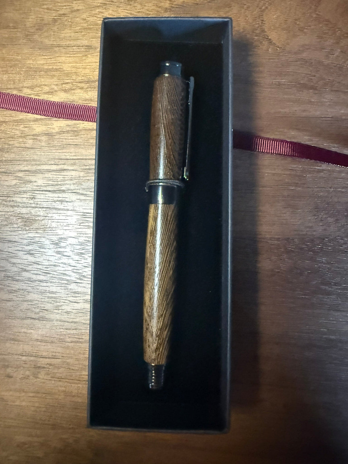 Handmade Wenge Rollerball Pen — Gunmetal