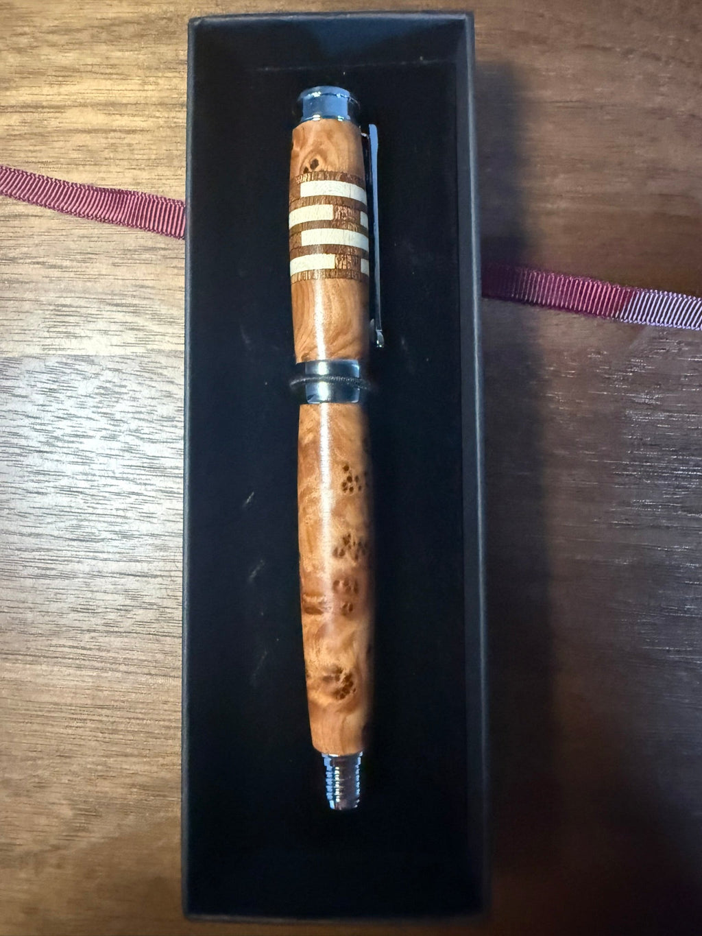 Handcrafted Thuya Burl Segmented Fountain Pen